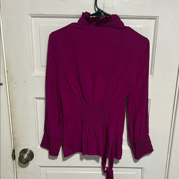 Diane Von Furstenberg Fuchsia Silk Blouse - Picture 6 of 7
